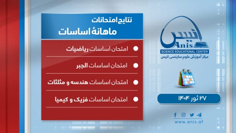 نتایج امتحان ها