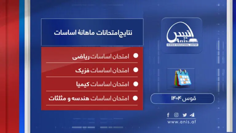 نتایج امتحان ها