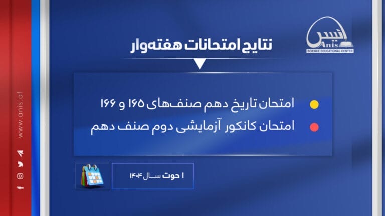 نتایج امتحان ها